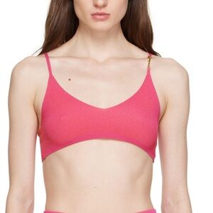Jacquemus Hot Pink Ribbed Bike Shorts
